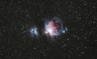 the orion nebula in the night sky